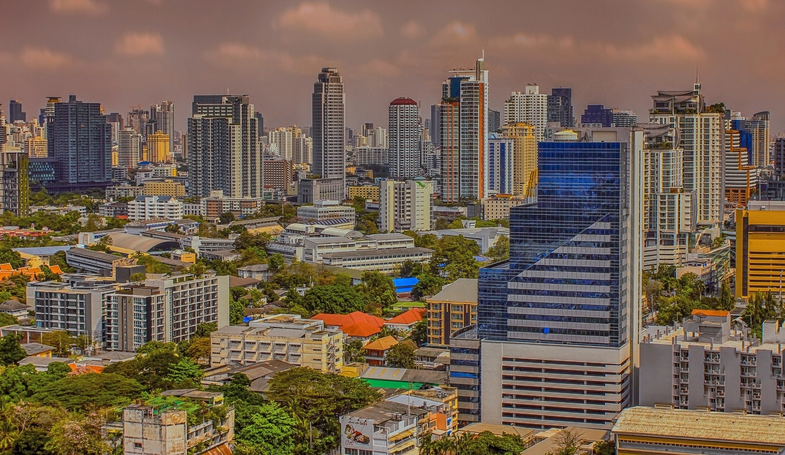 Vista panoramica su Bangkok, capitale della Thailandia