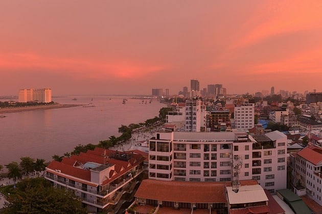 panorama sulla città di Phnom Penh in Cambogia